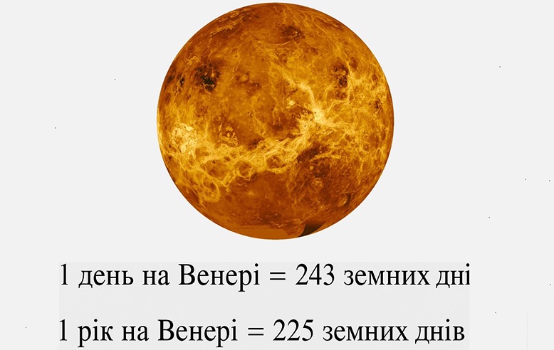 1 день та 1 рік на Венері